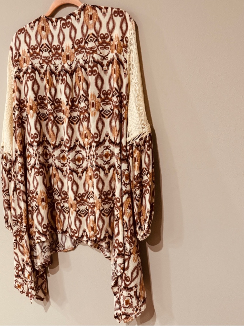 Gimmicks BKE Cream Brown Crochet Lace Boho Lightweight Western Rodeo Festival - Picture 2 of 16